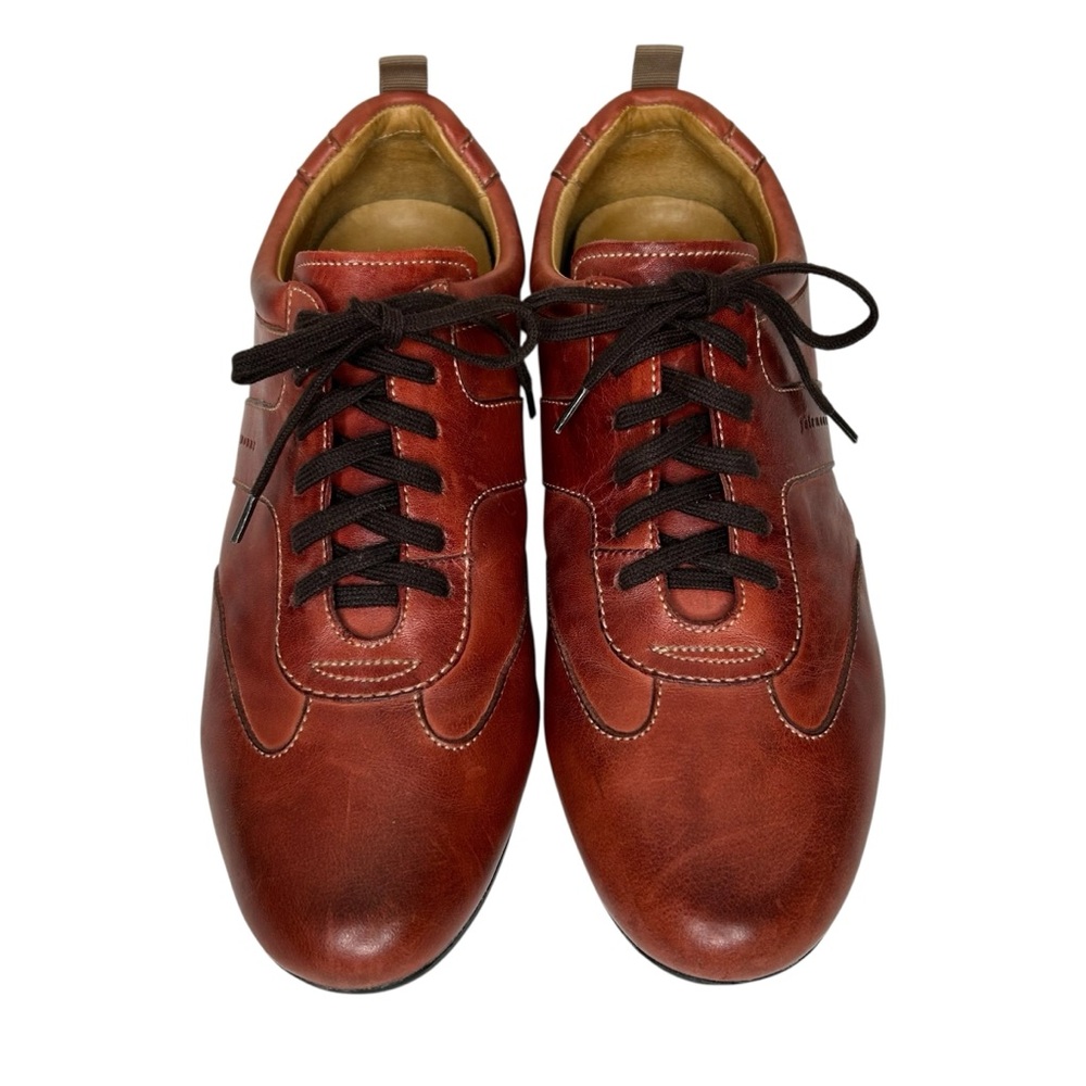 Fairmount Redish Brown Leather Lace-Up Driving Sjies Sz 9